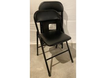 4 Black Metal Folding Chairs