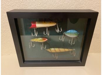 Vintage Lures Framed In Shadow Box