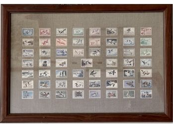 Framed Collection Of Stamps From 1934-1988