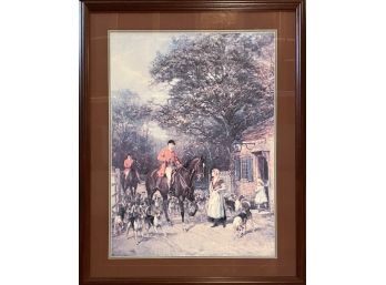 Framed Picture Of Horsemen Fox Hunting Signed By Haywood Harley