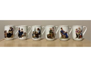 Lot Of 6 Norman Rockwell Mugs