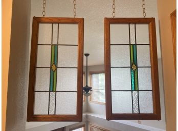 3 Stained Glass Window Panels