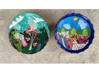 2 Decorative Hand Painted Mexican Bowls