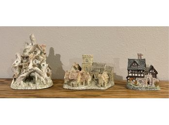 3 Pc. David Winters Cottages-  Wood Catters Cottage, Cotswold Village And Bakehouse