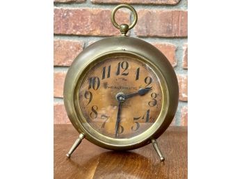 Antique The Automatic Brass Alarm Clock