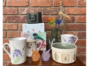 12 Pc. Decor With Mugs, Frosted Glass Bunnies And More