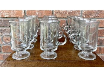 Lot Of 12 Clear Glass Irish Coffee Tall Mugs