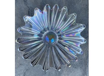 Iridescent Clear Carnival Glass Bowl