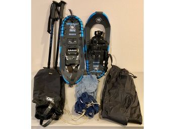 Pair Of Badger Yukon Charlie Blue Snowshoes & Gaiters