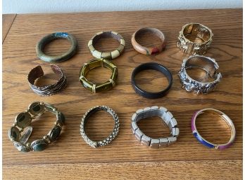 Lot Of 12 Costume Jewelry Bracelets