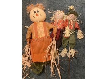 3 Outdoor Decorative Scarecrows