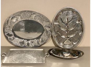 4 Pc. Large Metal Serving Trays