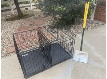 Lot Of 2 Kennels And Dog Waste Scooper