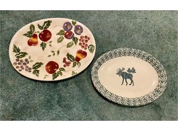 2 Ceramic Oval Platters