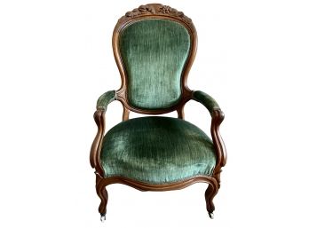 Victorian Parlor Chair On Casters