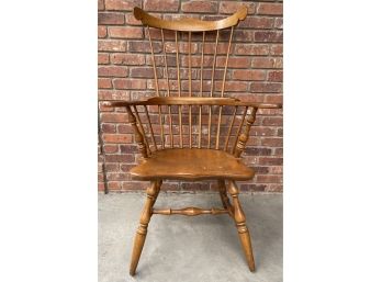 Vintage Marked Hard Rock Maple Windsor Arm Chair