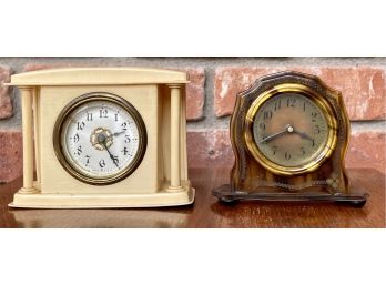 2 Antique Celluloid Clocks