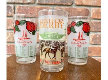 3 Kentucky Derby Commemorative Glasses