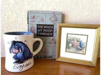 Fun Collection Of Winnie The Pooh Memorabilia Including Vintage A.A. Milne Book