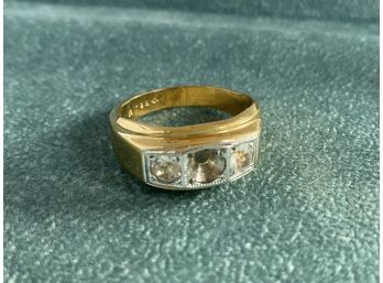 18KT Gold Electroplate Ring With Stones Missing