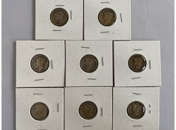 Collection Of 8 Mercury Dimes From 1940-1944