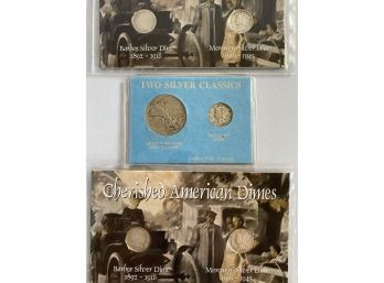 Pair Of Two Cherished American Dime Commemorative Sets And Two Silver Classics 1945