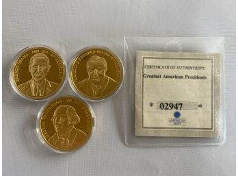 Collection Of Three Presidential Dollar Coins- Barack Obama, George Washington, Franklin D. Roosevelt