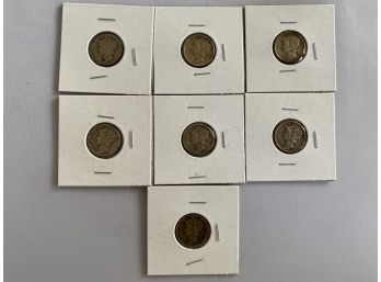 Collection Of 7 Mercury Dimes From 1920's-1940's