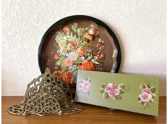 Awesome Collection Of Vintage Home Decor Including Brass Envelope Holder & Daher Tray