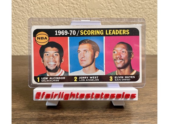 1970 Topps Basketball Scoring Leaders Lew Alcindor Jerry West Hayes #1