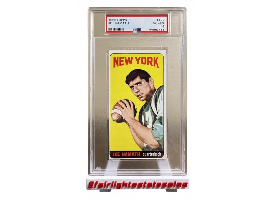 Joe Namath Rookie Card #122 1965 Topps Graded By PSA VG-EX 4