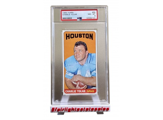 1965 Topps Charlie Tolar Card #8 Graded By PSA NM-MT 8
