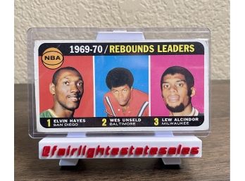 1970 Topps Basketball 1969-70 Rebound Leaders Hayes / Unseld / Alcindor #5