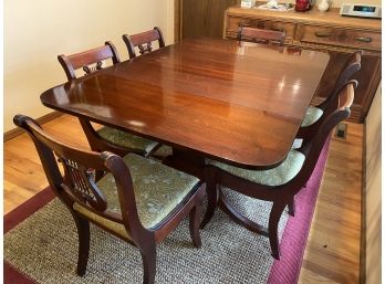 Antique Dining Room Table W/6 Chairs