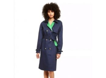 NEW! 3.1 Phillip Lim For Target Blue/Green Trench Coat Women's Size XS