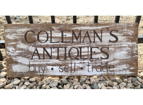 Coleman's Antiques Wooden Sign