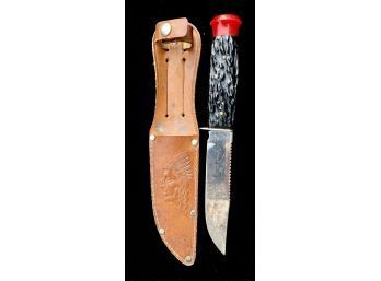 Solingen Made In Germany Blade With Plastic Handle And Leather Sheath