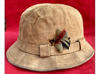 Country Gentleman Suede Hat With Feather Accent