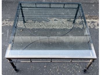 Wrought Iron  Table With Glass Top