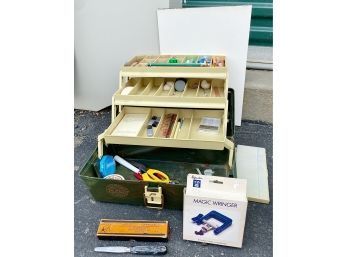 Plano Tool Box With Small Art Supply Contents
