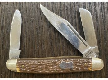 Kutmaster Utica NY Vintage Pocket Knife Bone Handle
