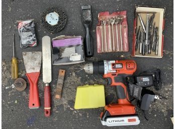 Miscellaneous Tools Including A Black And Decker Lithium Drill 20V  And More!