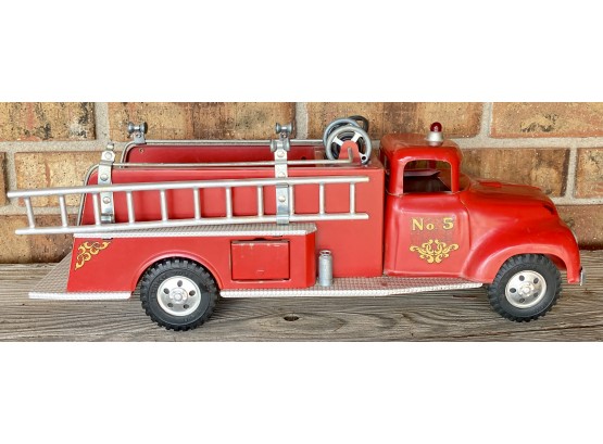 Tonka Toy No. 5 Red Pressed Steel Pumper Ladder Fire Engine
