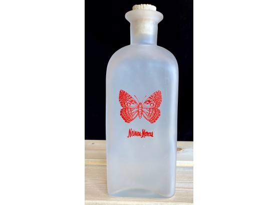 Vintage Neiman Marcus Butterfly Frosted Glass Bottle