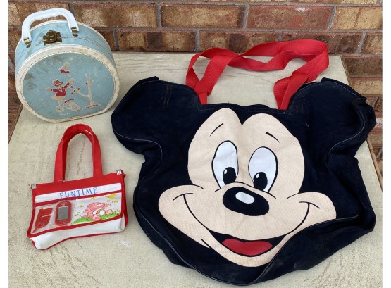 Vintage Baby Doll Suitcase By Walt Disney And Mickey Mouse Bag