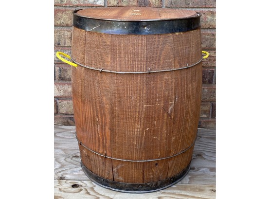 Wooden Barrel W Removable Top
