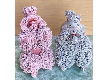 (2) Ceramic Poodles Made In Japan, 4 Inches Tall