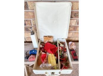 Barbie Doll Case Filled With Doll Accessories And Other Miniatures