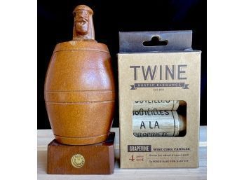 Twine Rustic Elegance Wine Cork Candles And Man In Barrel Made In Philippines