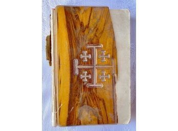 Vintage Jerusalem Bible With Wooden Cover, Very Damaged